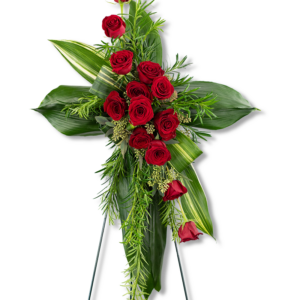 Abiding Love Cross Standing Spray