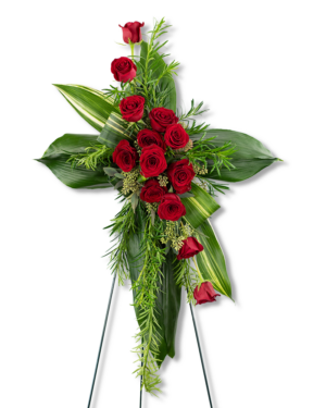 Abiding Love Cross Standing Spray