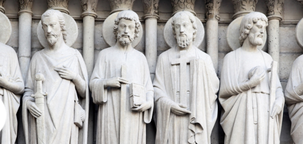 A row of statutes of saints